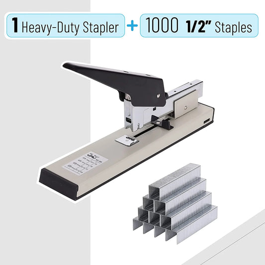 Heavy Duty Stapler with 1000 Staples, 100 Sheet High Capacity, Office Stapler, Desk Stapler