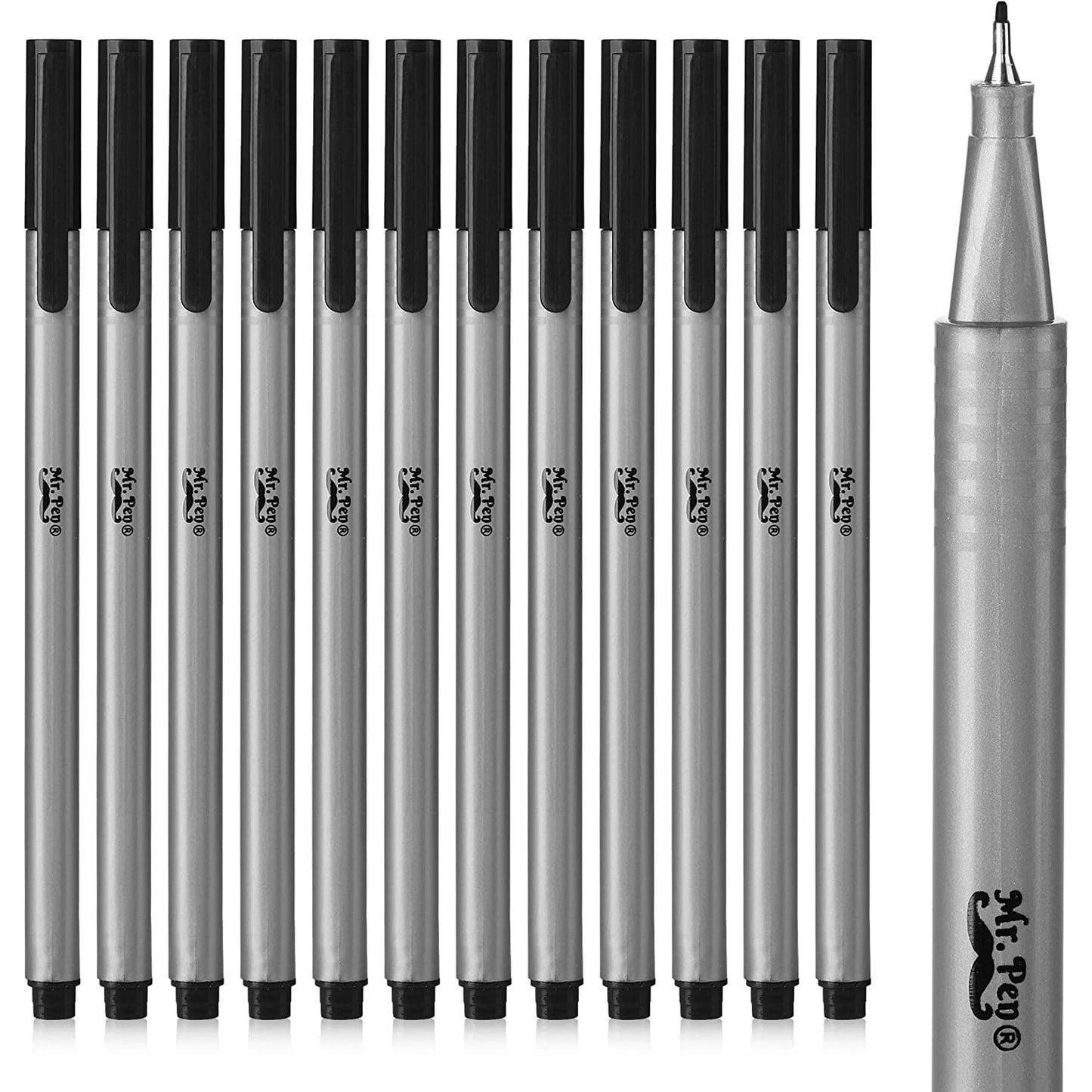 Black Fineliner Pens, 12 Pack, Black Fine Point Pens, Pens Fine Point, Fine Liners Artists, Fineliners Pens