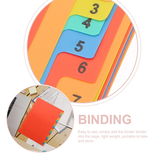 1 Set A4 Binder Divider File Divider Subject Divider for Binder Notebook for School Office