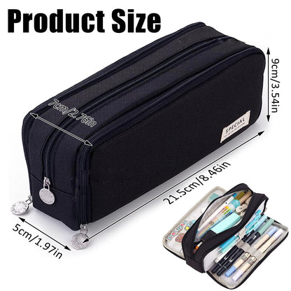Large Capacity Pencil Case 3 Compartments