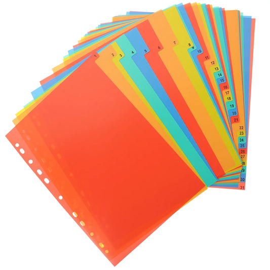 1 Set A4 Binder Divider File Divider Subject Divider for Binder Notebook for School Office