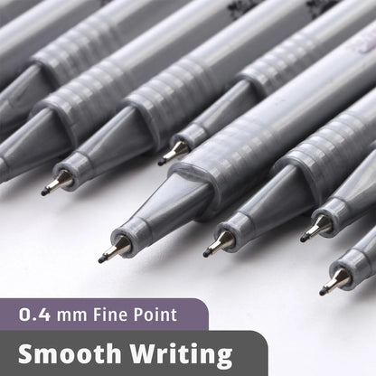 Black Fineliner Pens, 12 Pack, Black Fine Point Pens, Pens Fine Point, Fine Liners Artists, Fineliners Pens