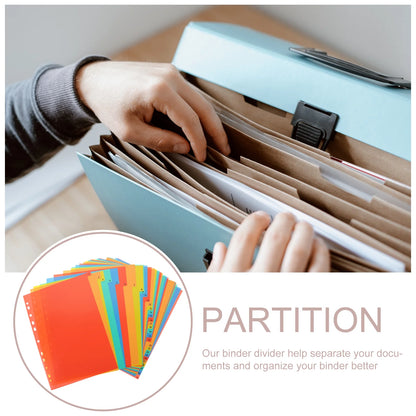 1 Set A4 Binder Divider File Divider Subject Divider for Binder Notebook for School Office