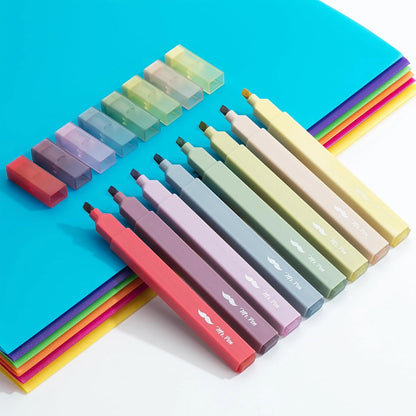 Aesthetic Highlighters, 8 Pcs, Chisel Tip, Muted Pastel Color