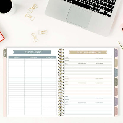 DATED 2025-26 Teacher Planner & Calendar, Interchangeable Cover, Cool Tones