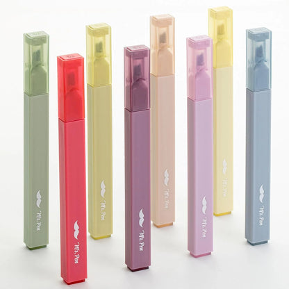 Aesthetic Highlighters, 8 Pcs, Chisel Tip, Muted Pastel Color