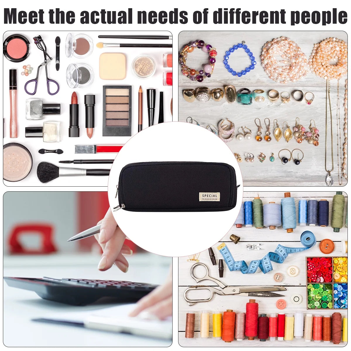Large Capacity Pencil Case 3 Compartments