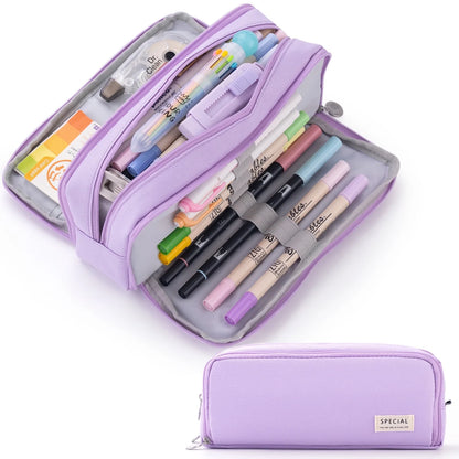 Large Capacity Pencil Case 3 Compartments