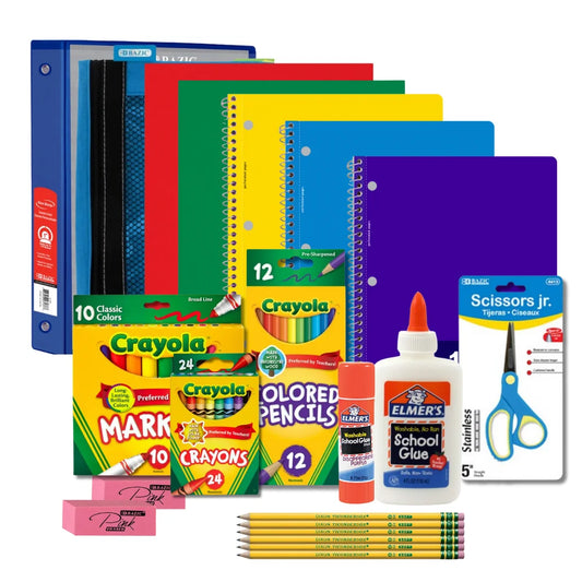 Elementary Back to School School Supply Kit - Grades 1st-4th - 64 Pieces