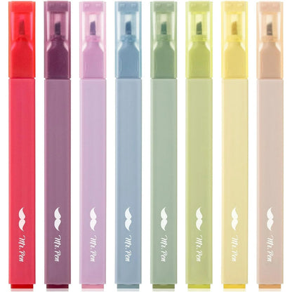 Aesthetic Highlighters, 8 Pcs, Chisel Tip, Muted Pastel Color