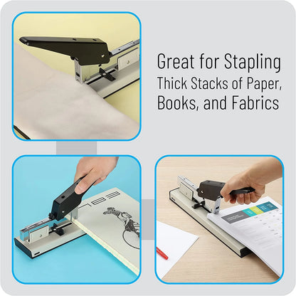 Heavy Duty Stapler with 1000 Staples, 100 Sheet High Capacity, Office Stapler, Desk Stapler